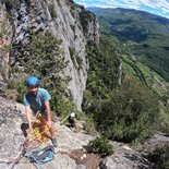 Multi pitch route climbing in the Pyrenees