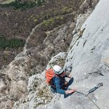 Multi-pitch route climbing in the Vercors massif