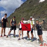 Trail course on snow in Ariège (Pyrenees)