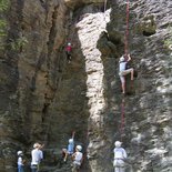 Escalade en falaise au Roc du Gorb (Aveyron)