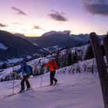 Ski touring at sunset (Aravis)