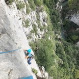 Multipitch climbing in the Verdon gorges