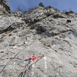 Multi-pitch route climbing in the Vercors massif